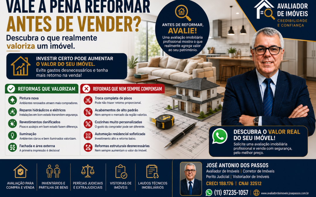 Vale a Pena Reformar Antes de Vender? Descubra o Que Realmente Valoriza um Imóvel