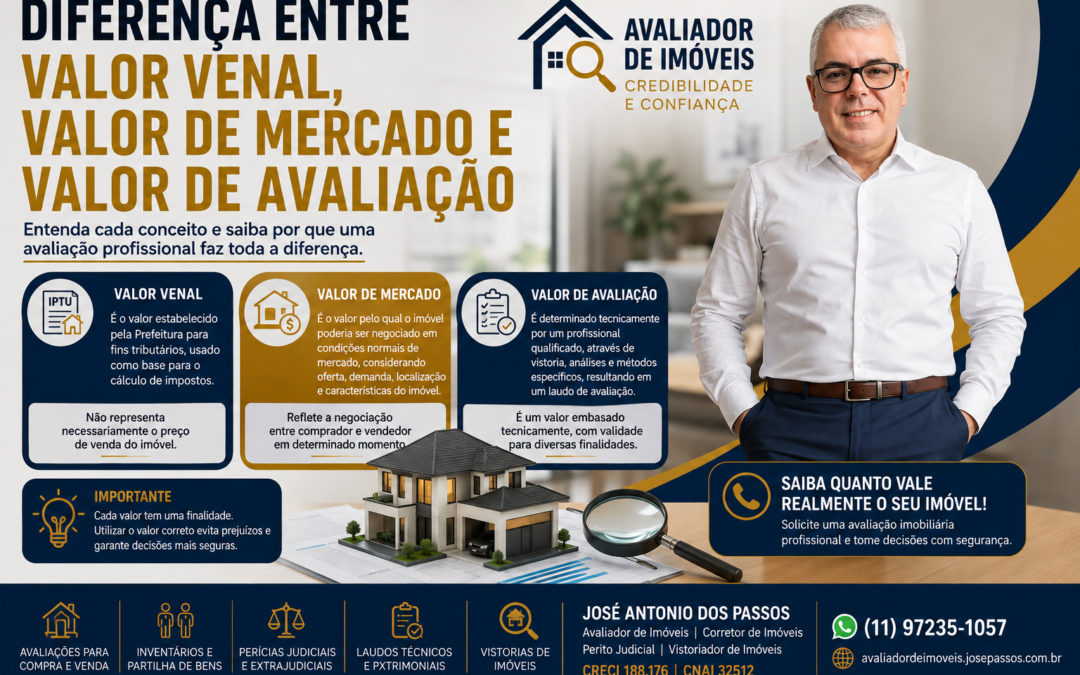 Diferença Entre Valor Venal, Valor de Mercado e Valor de Avaliação